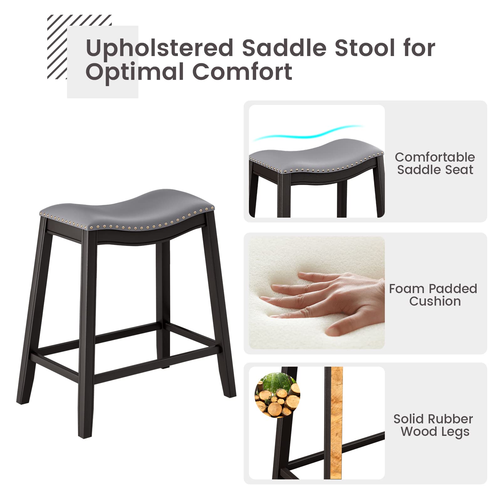 5 Pieces Bar Table Set, Bistro Table Set for 4, Counter Height Pub Table