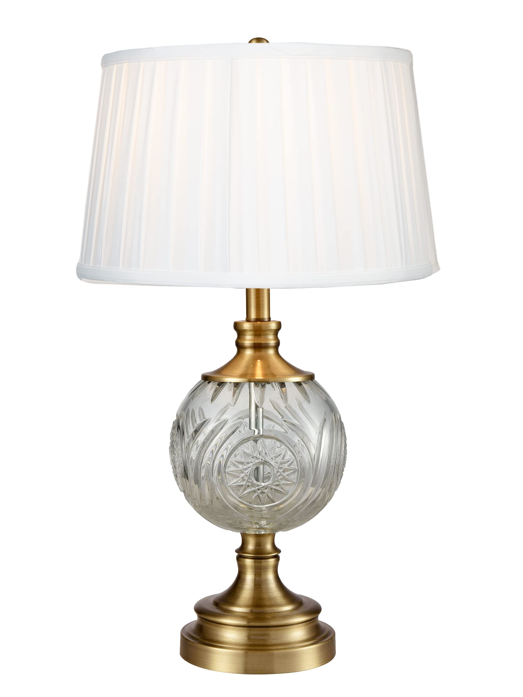 SGT16158F Mitre 24% Lead Crystal Table Lamp, Antique Bronze