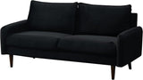 Velvet Loveseat Mid-Century Modern Sofa Tufted Couch with Wooden Legs for Living Room