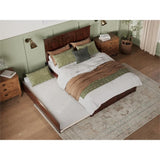 Wood Bed with Twin XL Trundle in Walnut