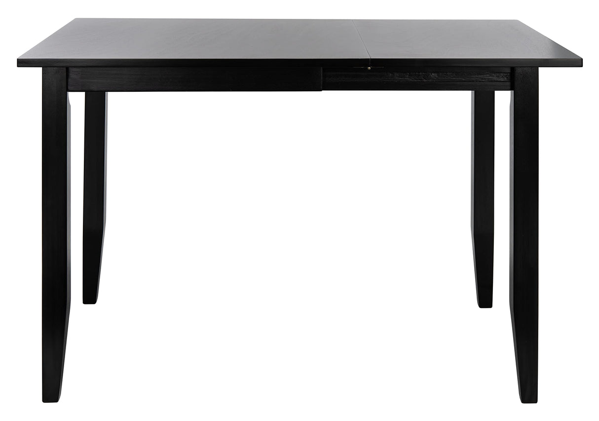 Home Collection Miliano Matte Black Drop End Leaf Dining Room Table DTB1404A