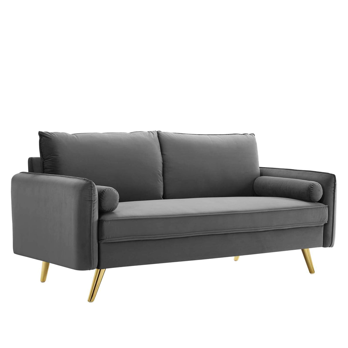 Revive Performance Velvet Sofa, Gray