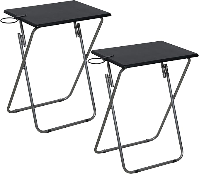 Tv Trays Set of 4, Folding TV Dinner Tray, Portable TV Tables for Living Room for Eating