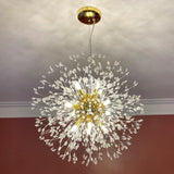 Modern Firework Crystal Chandelier, 9-Light Chrome Personalized Dandelion Ceiling Light Fixtures for Bedroom, Dining Roomen, Aisle