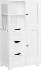 Bathroom Floor Cabinet 42″, Freestanding Storage Cabinet with 3 Drawers,