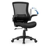 Ergonomic Mesh Office Chair Mid Back Swivel Desk Chair Black Computer Chair with Flip