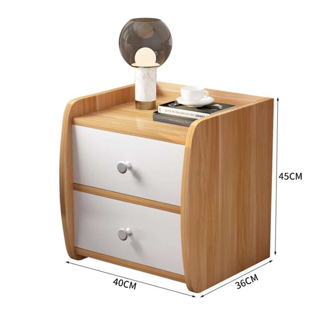 Koliyn Bedside Cabinet, Bedroom, Bedside Cabinet, Double Drawer, Bedside Storage Cabinet, Storage Cabinet