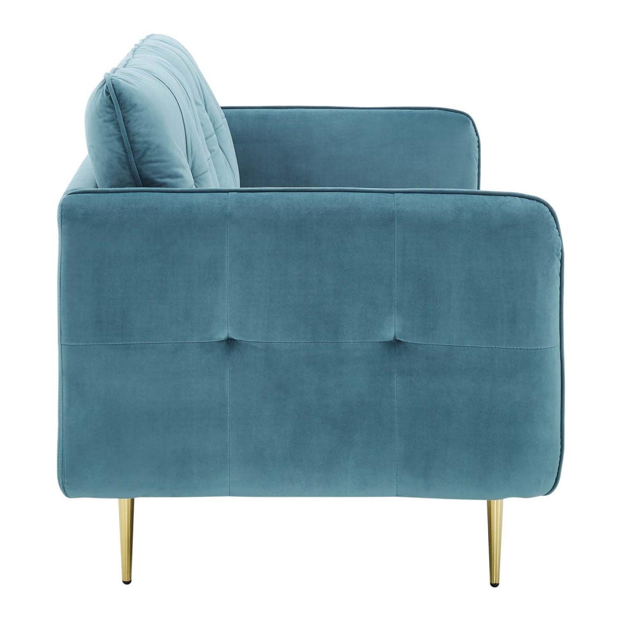 Cameron Tufted Performance Velvet Sofa in Sea Blue