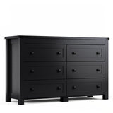 Black Dresser Bedroom Furniture, Wood Dressers for Bedroom with 6 Drawers Dressers