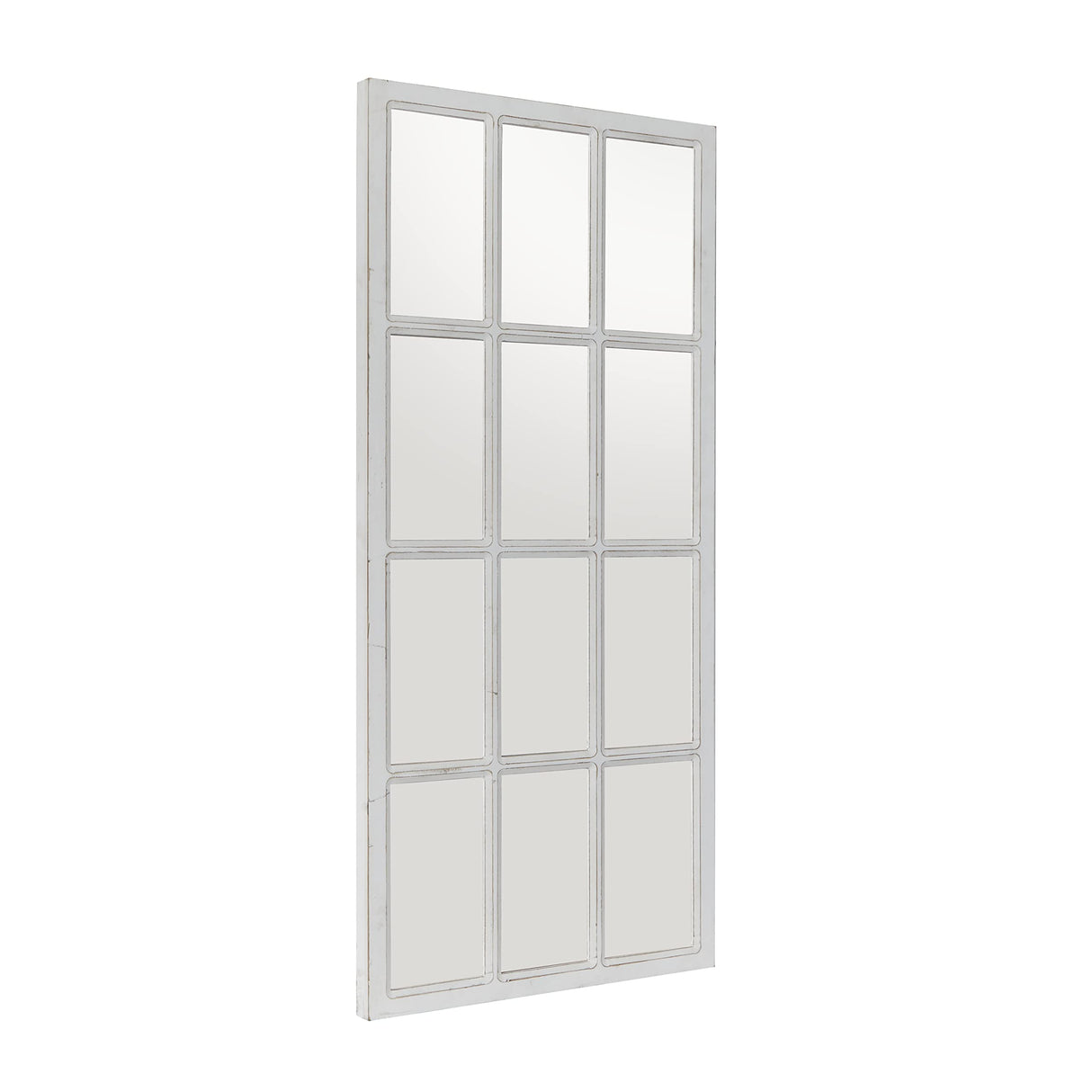 Wood Room Wall Mirror Window Pane Inspired Entryway Mirror, Wall Mounted Mirror 22" x 1" x 48",