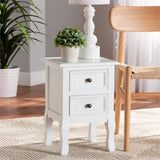 Caelan Classic and Traditional White Finished Wood 2-Drawer Nightstand