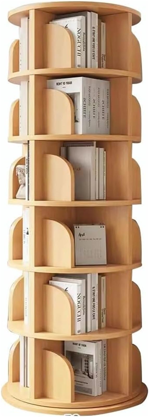 Rotating Bookshelf,Corner Bookshelf Wooden Bookcase by Creativity Corner Floor Standing