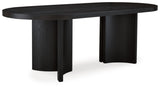 Rowanbeck Minimalist Dining Table for 8 People - Black