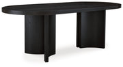Rowanbeck Minimalist Dining Table for 8 People - Black