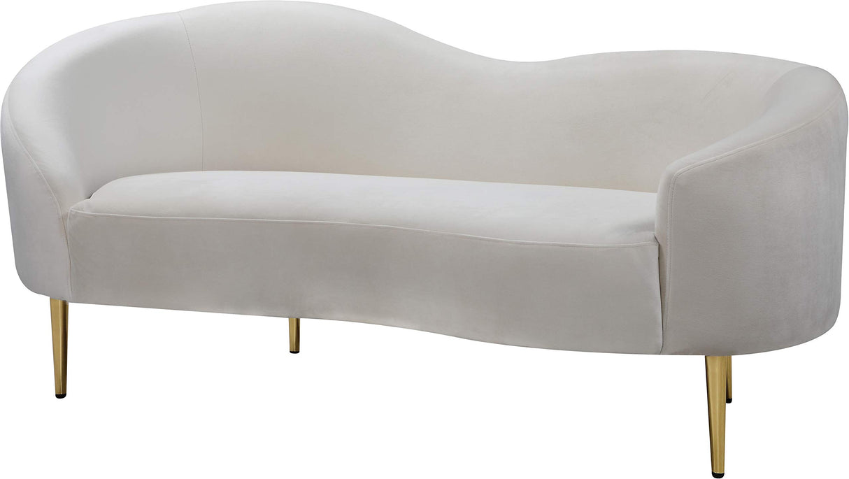 Ritz Collection Modern | Contemporary Velvet Upholstered Loveseat