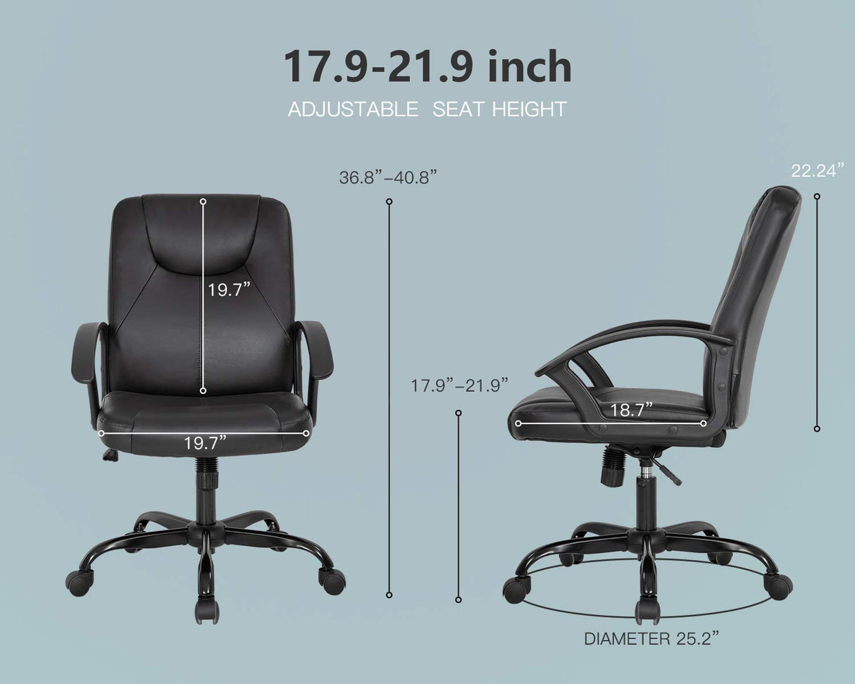 Office Chair Desk Chair Computer Chair with Lumbar Support PU Leather Executive