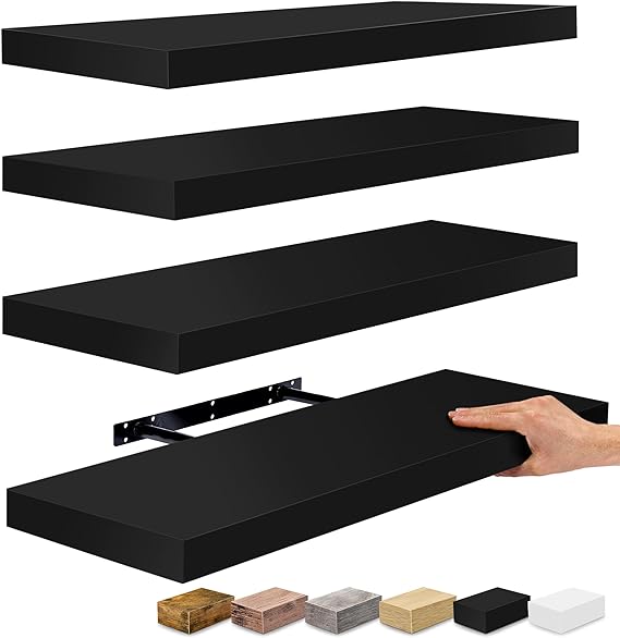 Floating Shelves, Wall Shelves for Bedroom, Kitchen, Living Room, Bathroom Shelves