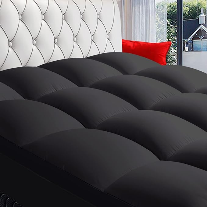 Twin XL Mattress Topper, Extra Thick Pillowtop, Cooling Mattress Topper, Plush Mattress Pad Cover 400TC Cotton Top Protector with 8-21 Inch Deep Pocket 3D Snow Down Alternative Fill