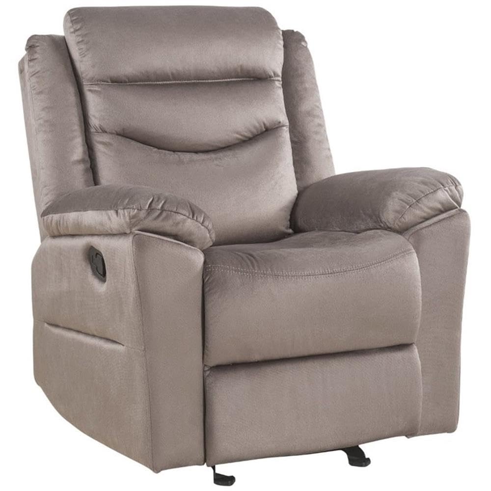 Horizontal Tufted Motion Glider Recliner in Brown