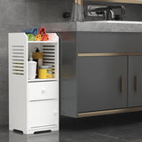 Storage Cabinet, Small Floor Bathroom Organizer Free Standing, Side Toilet Cabinet with Drawer and Door,