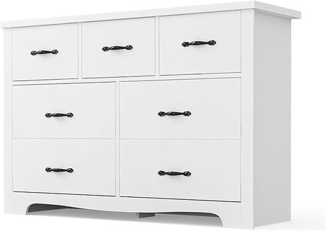 7 Drawers Dresser for Bedroom, Wood Bedroom Dresser Modern Drawer Chest