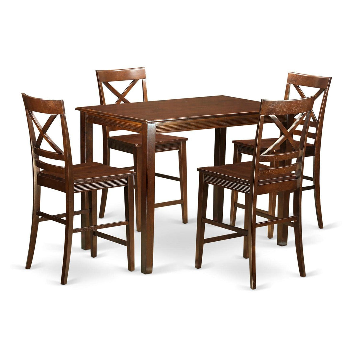 YAQU5-MAH-W 5 Piece Counter Height Dining Set Includes a Rectangle Kitchen Table