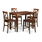 YAQU5-MAH-W 5 Piece Counter Height Dining Set Includes a Rectangle Kitchen Table