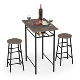 Bar Table with 2 Bar Stools, Pub Dining Table Set, Kitchen Counter Height Table