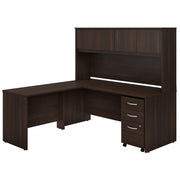 Studio C L Shaped Desk with Hutch, Mobile File Cabinet and Return, 72W x 30D