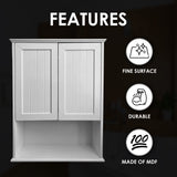 Bathroom Wall Mount Storage Cabinet, Medicine Organizer with 2 Doors & Adjustable Shelf