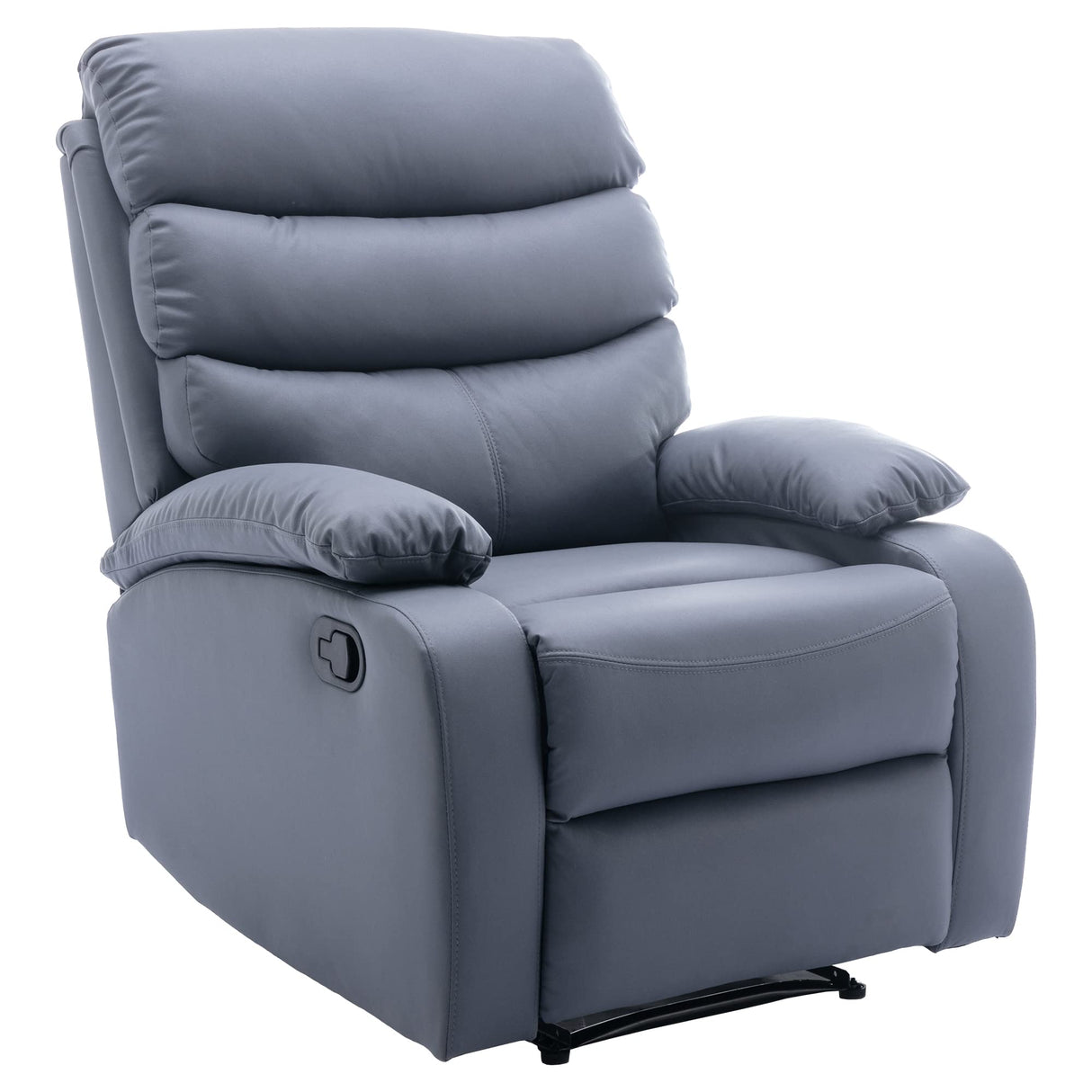 Recliner Chair for Adults, Faux Leather Reclining Chairs for Living Room Made of Waterproof Fabric, Modern Recliner for Bedroom, Dark Grey