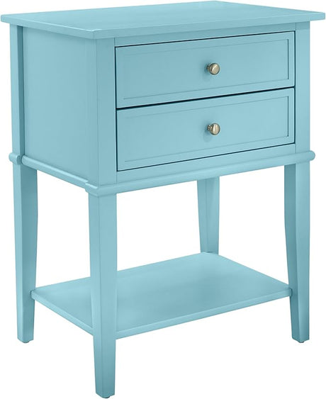 Franklin Accent Table with 2 Drawers, Emerald