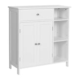 Bathroom Floor, Freestanding Storage Cabinet with Drawer, 3 Open Compartments,