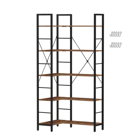 Corner Bookshelf Bookcase, Industrial Bookshelves, Modern Tall Bookcases,