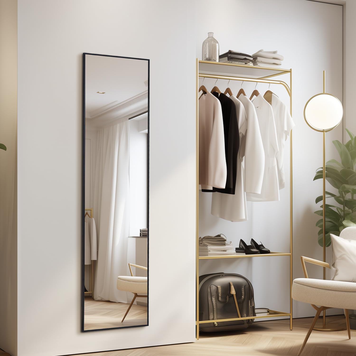 Full Length Mirrors 55"x15" Rectangle Mirror Black Mirror Full Body Mirror