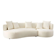 110.23" Curved Sofa with 360 Swivel Arm Chair - Modern Upholstery Boucle 3 Seat Couch