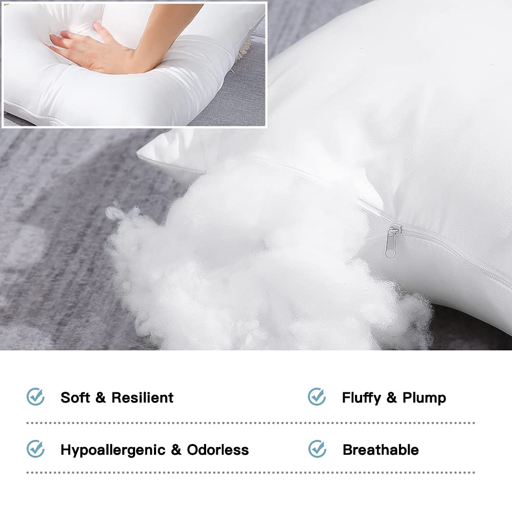 Outdoor Waterproof Throw Pillows Inserts, 18 x 18in Set of 4, Premium