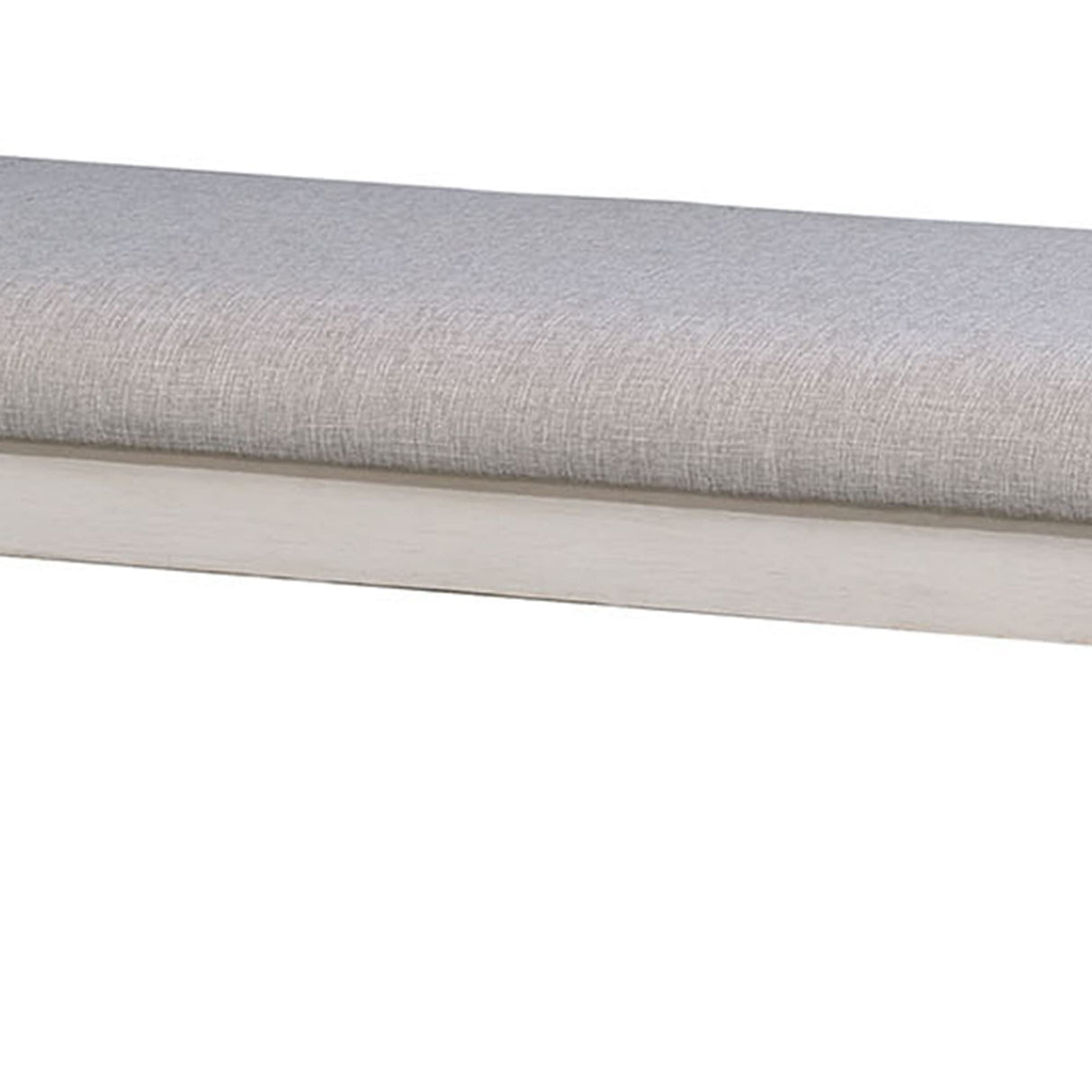 Fabric Upholstered Wooden Bench, White