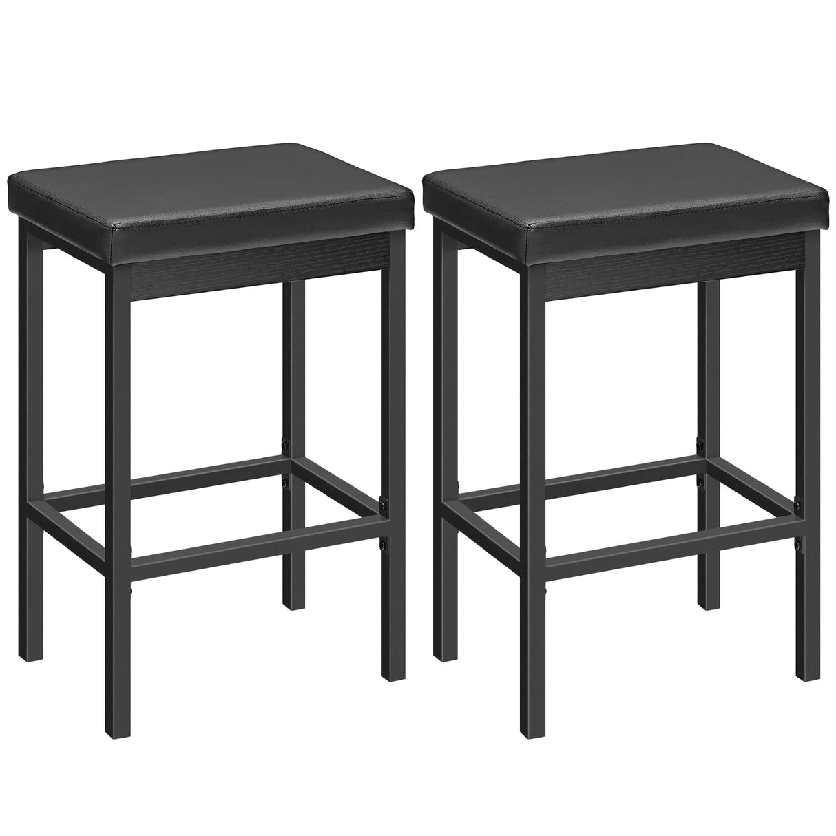 Bar Stools, Set of 2 Bar Chairs, 24.8-Inch Height Stools, Breakfast Bar Stools