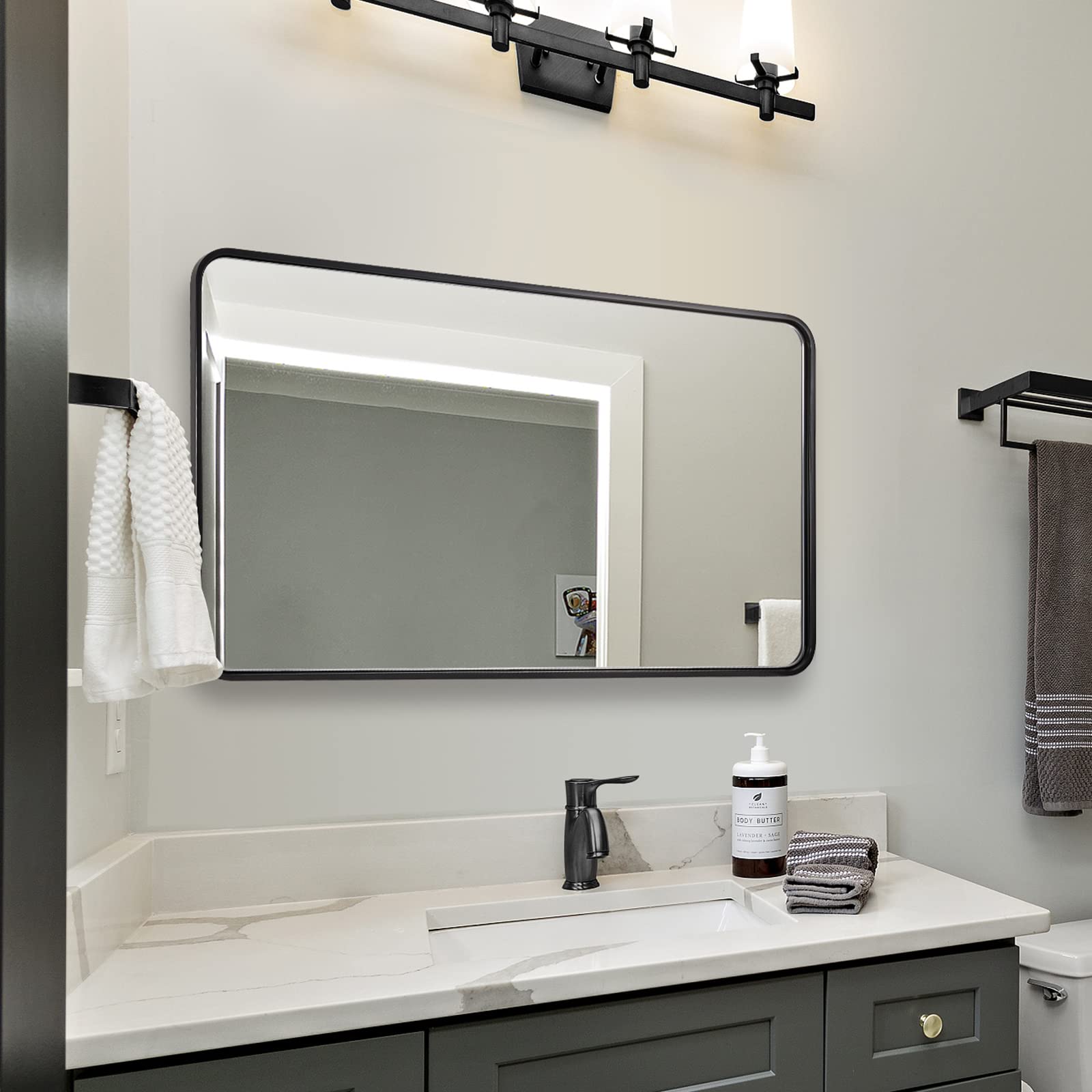 Wall Mirror for Bathroom,  Bathroom Vanity Mirror, Rounded Rectangle Mirror
