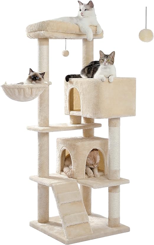 Multi Level Cat Tower with Large Metal Frame Hammock