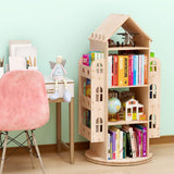 Rotating Bookshelf, 360 Display Floor Standing Bookcase Storage Rack Children's Bookshelf,