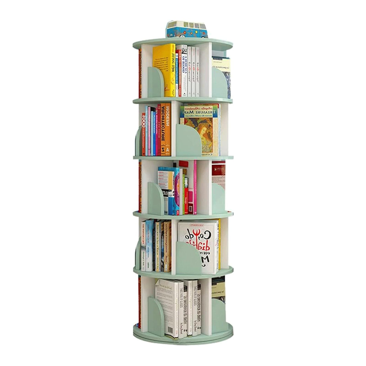 5-Layer Bookshelf 360° Rotating Bookshelf