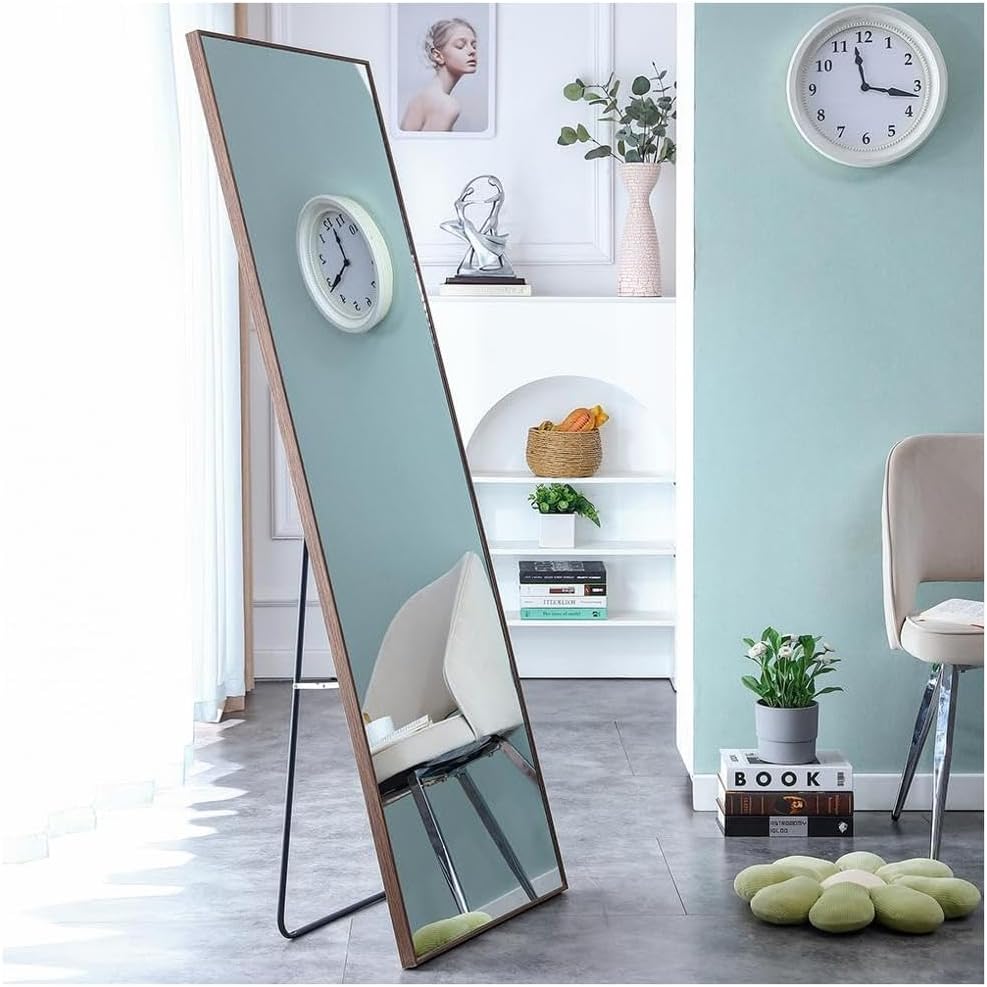Full Length Solid Wood Frame Floor Mirror for Bedroom