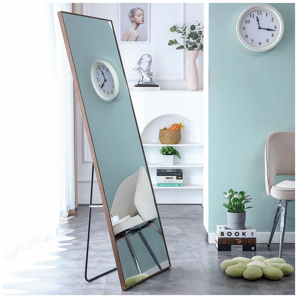 Full Length Solid Wood Frame Floor Mirror for Bedroom