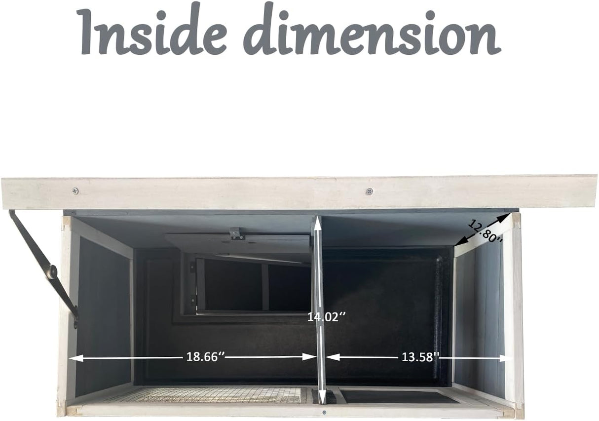 Double-Story Rabbit Hutch with One Layer Removable Tray, Indoor/Outdoor Pet House