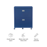 Linon Navy Blue Rolling Sadie File Cabinet