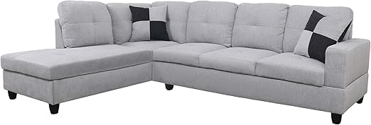 MZX-Carl-SS-00009-LWJ Sectional, 103.5"x74.5"x35", Silver White