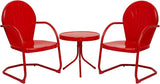 Outdoor Bistro Set, 3 Pieces Retro Metal Porch Furniture Set, All-Weather Patio Bistro Set