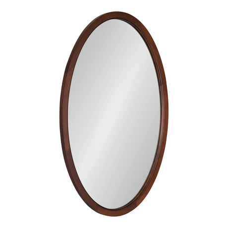 Hogan Farmhouse Oval Framed Wall Mirror, 24 x 36, Dark Walnut, Decorative Traditional